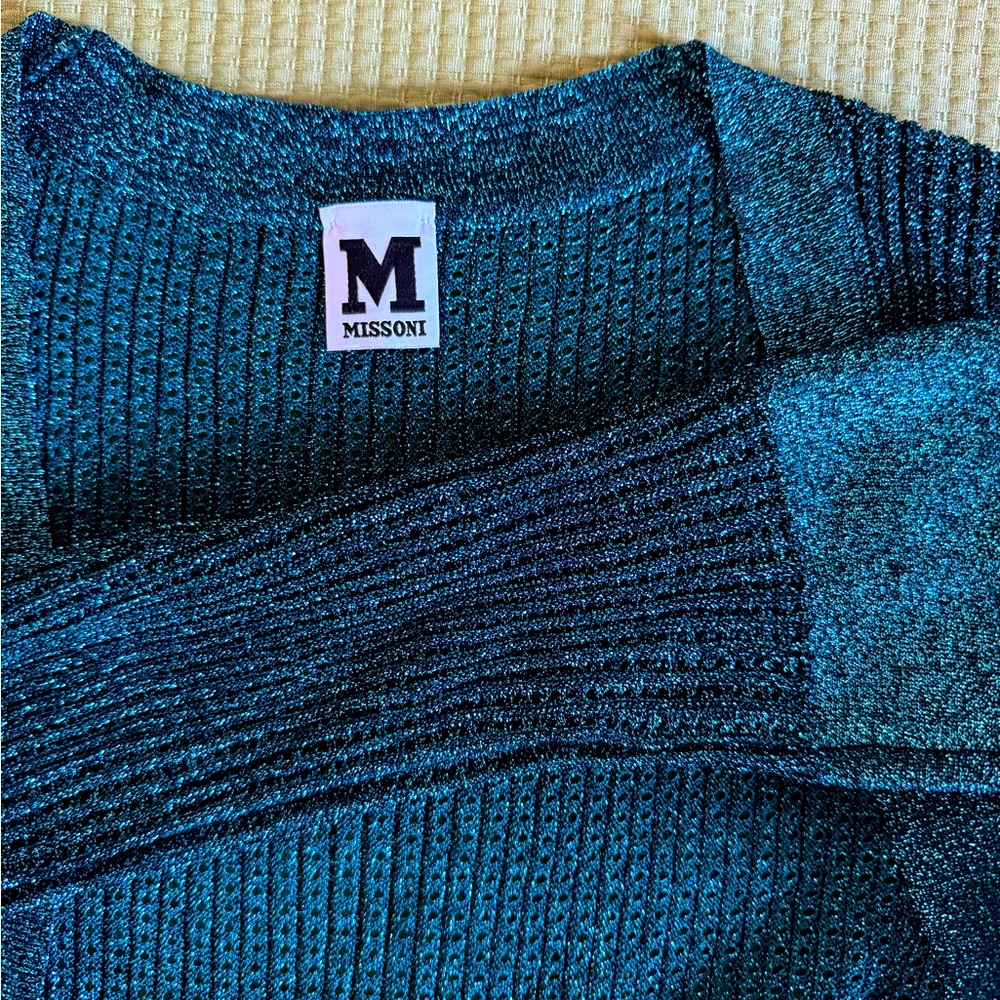 M Missoni Teal Shimmer Duster